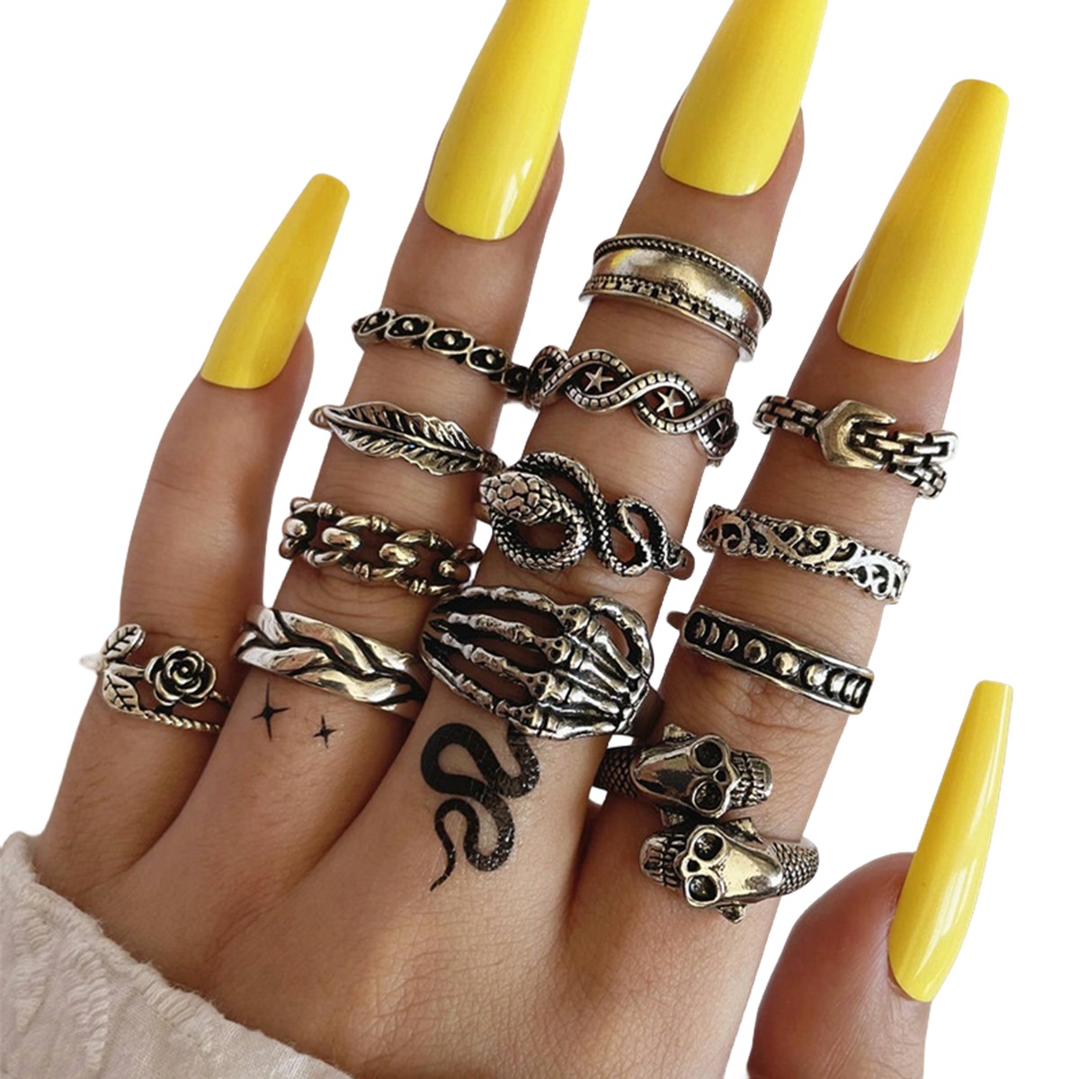 13PCS Alloy Stackable Knuckle Set Rings for Women Girls SR0127