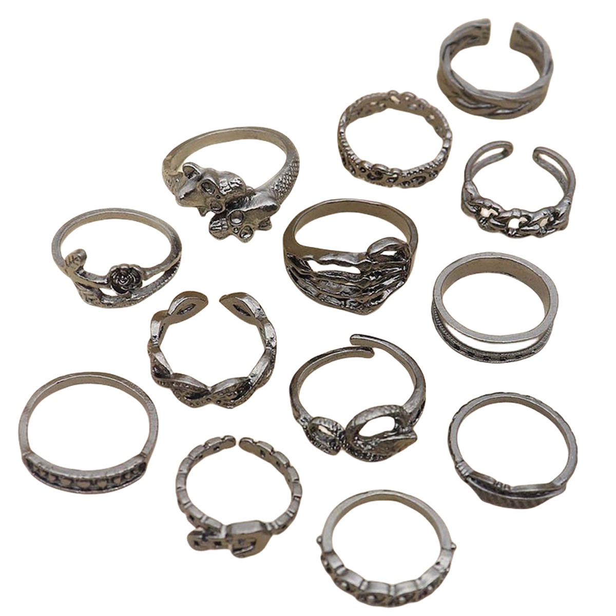 13PCS Alloy Stackable Knuckle Set Rings for Women Girls SR0127