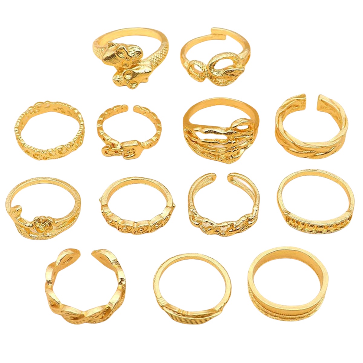 13PCS Alloy Stackable Knuckle Set Rings for Women Girls SR0127