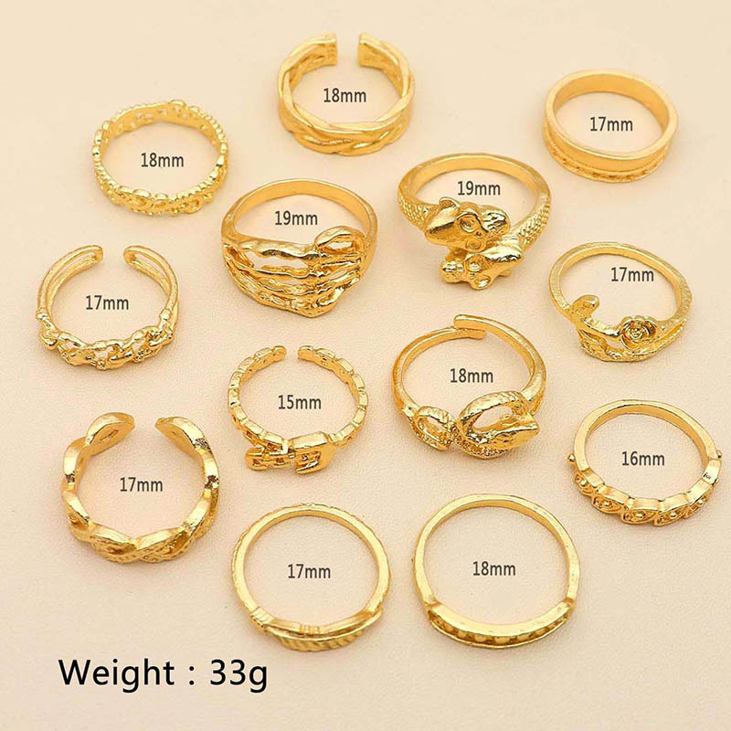 13PCS Alloy Stackable Knuckle Set Rings for Women Girls SR0127