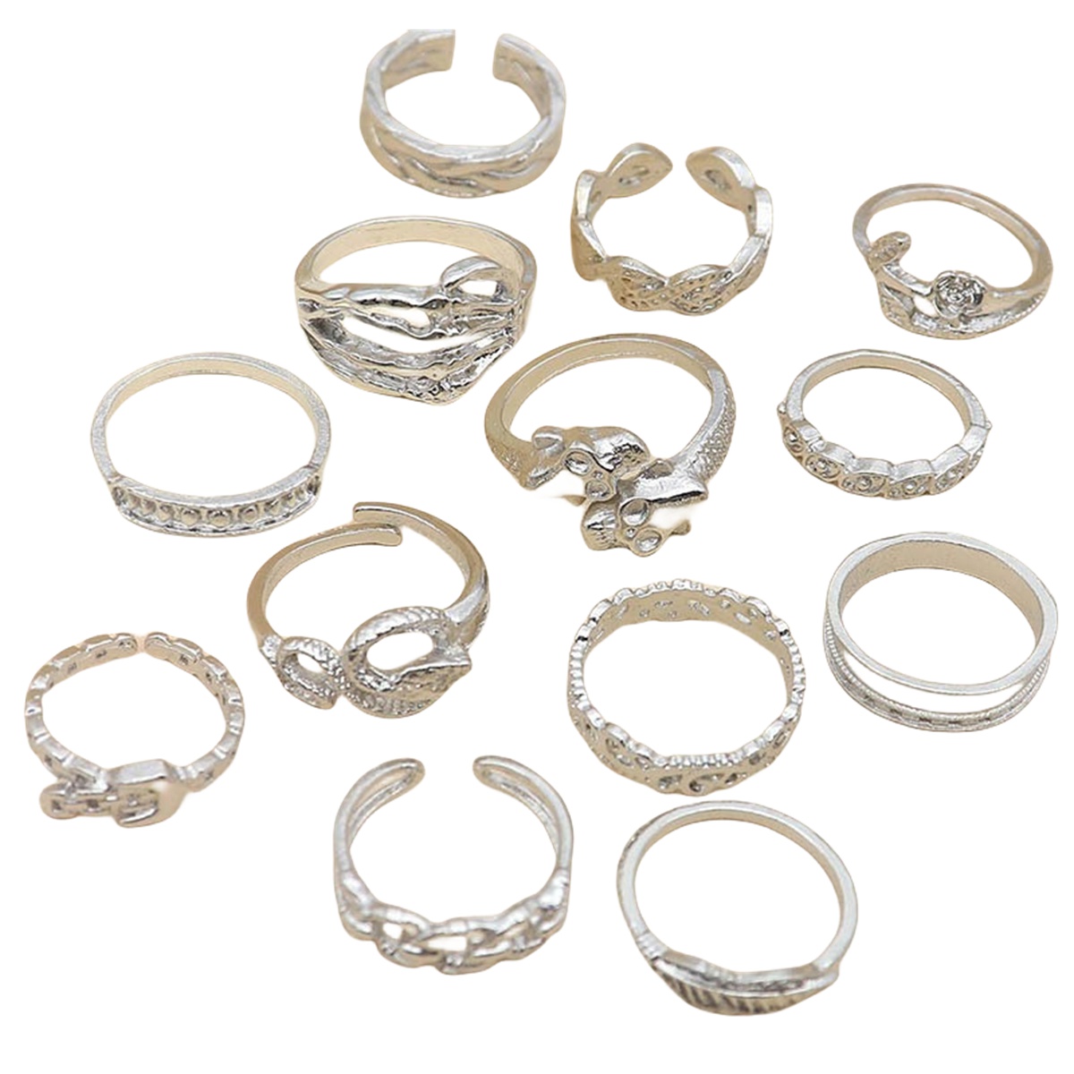 13PCS Alloy Stackable Knuckle Set Rings for Women Girls SR0127
