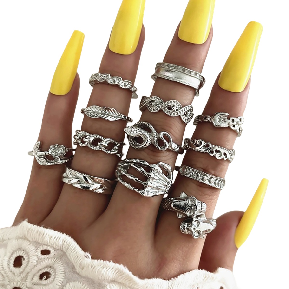 13PCS Alloy Stackable Knuckle Set Rings for Women Girls SR0127