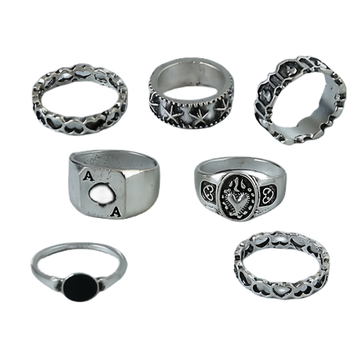 7PCS Alloy Stackable Knuckle Set Rings for Women Girls SR0128
