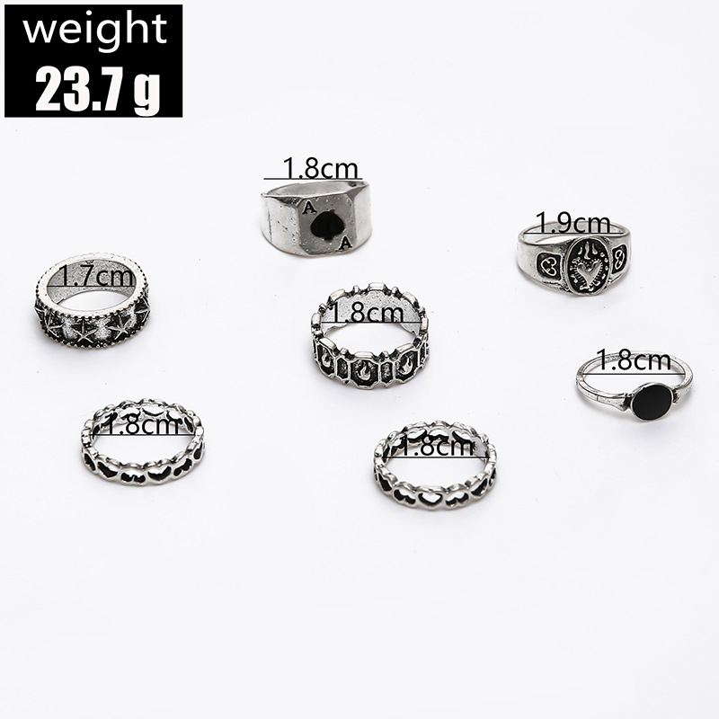 7PCS Alloy Stackable Knuckle Set Rings for Women Girls SR0128