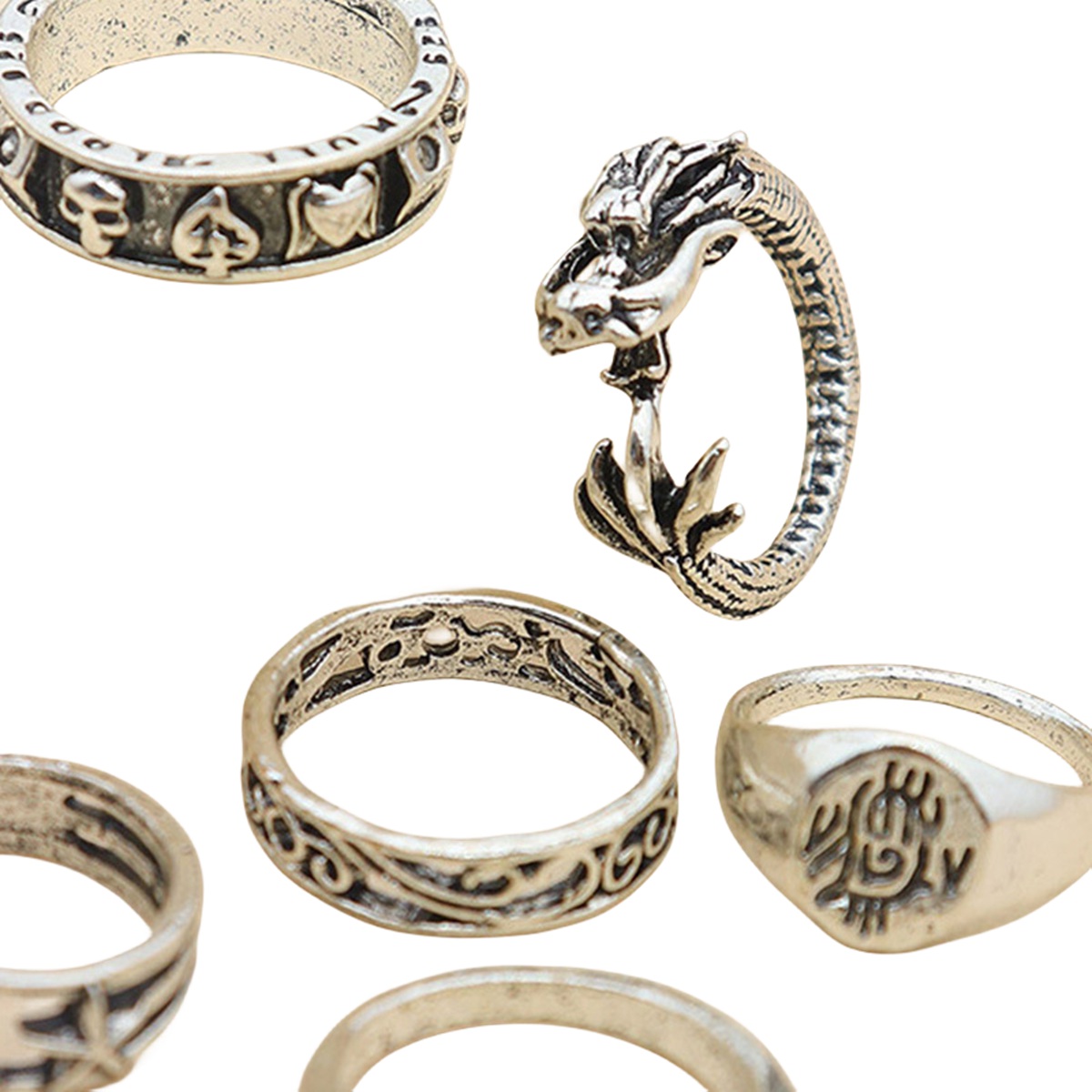 6PCS Alloy Stackable Knuckle Set Rings for Women Girls SR0130