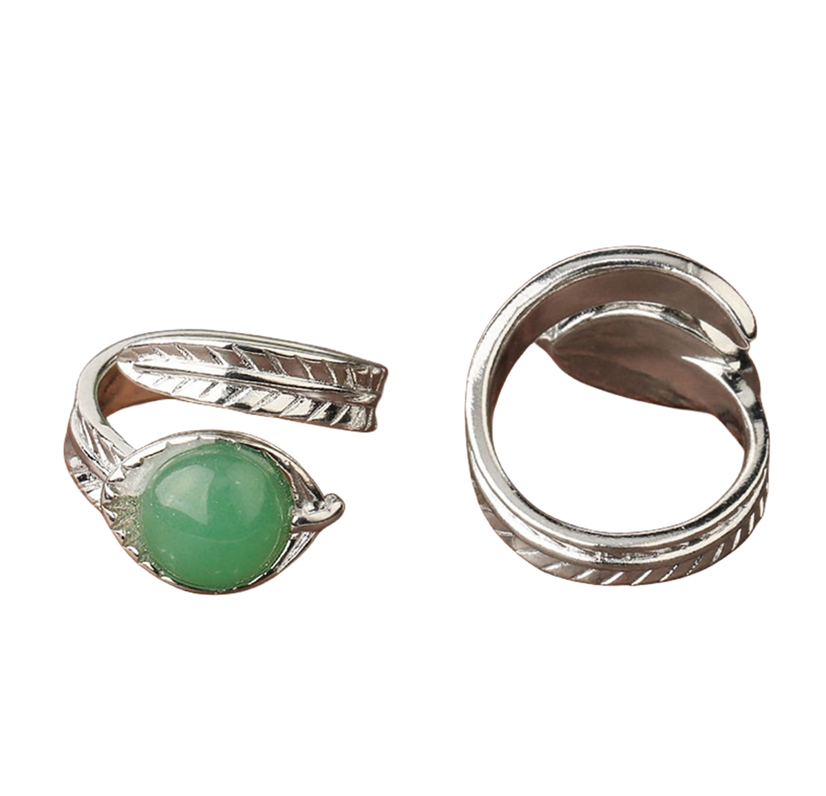 Natural Stone Rings 10MM Round Shaped Gemstone Jewelry For Women Anniversary Birthday Wedding Gift