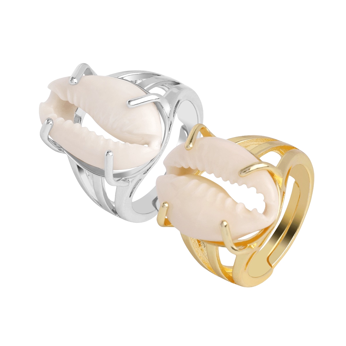 Natural Sea Conch Shell Rings For Women Anniversary Birthday Wedding Gift 
