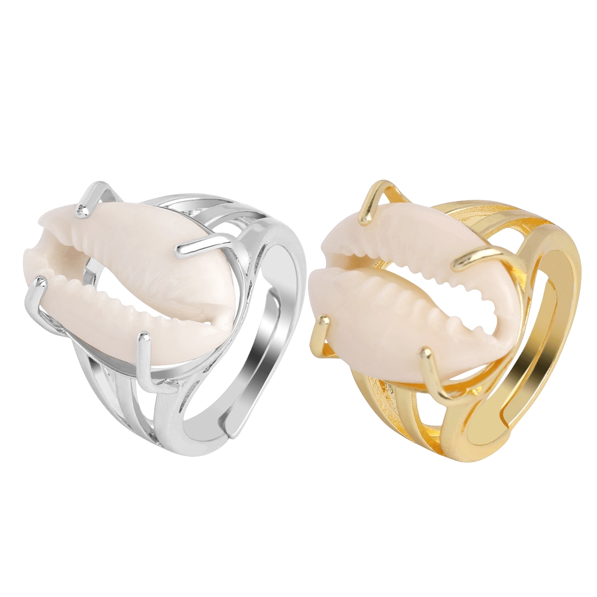 Natural Sea Conch Shell Rings For Women Anniversary Birthday Wedding Gift 