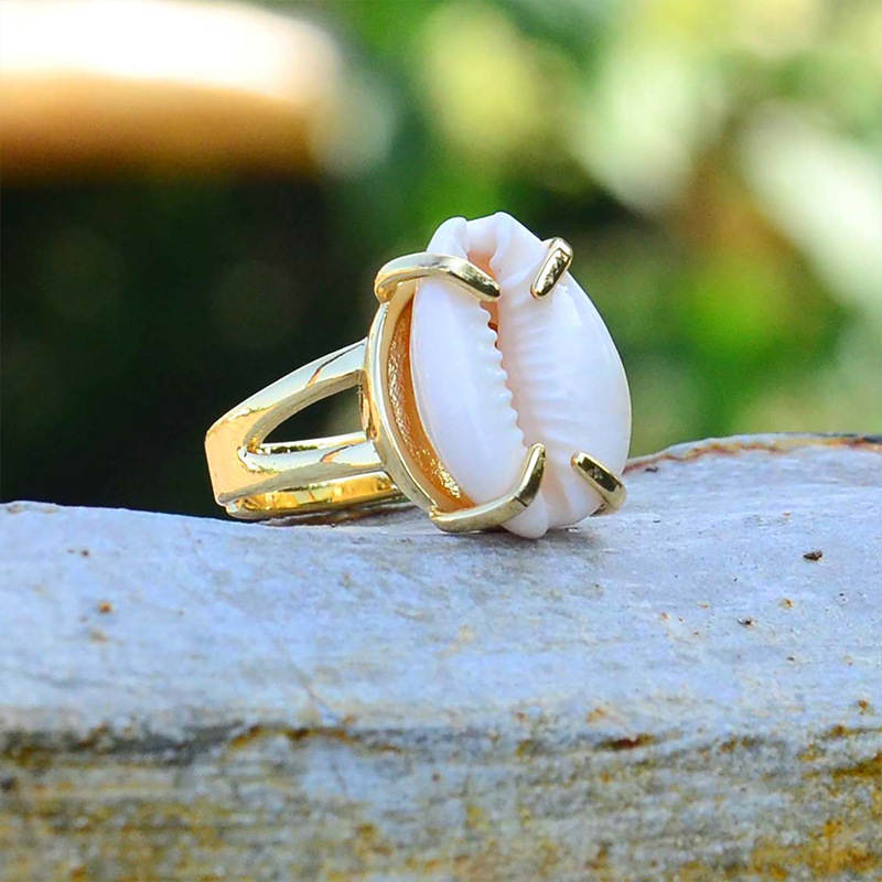 Natural Sea Conch Shell Rings For Women Anniversary Birthday Wedding Gift 