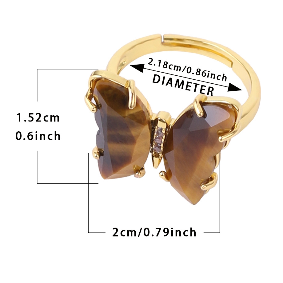 Natural Stone Butterfly Rings Moon Gemstone Jewelry For Women Anniversary Birthday Wedding Gift SR0162S