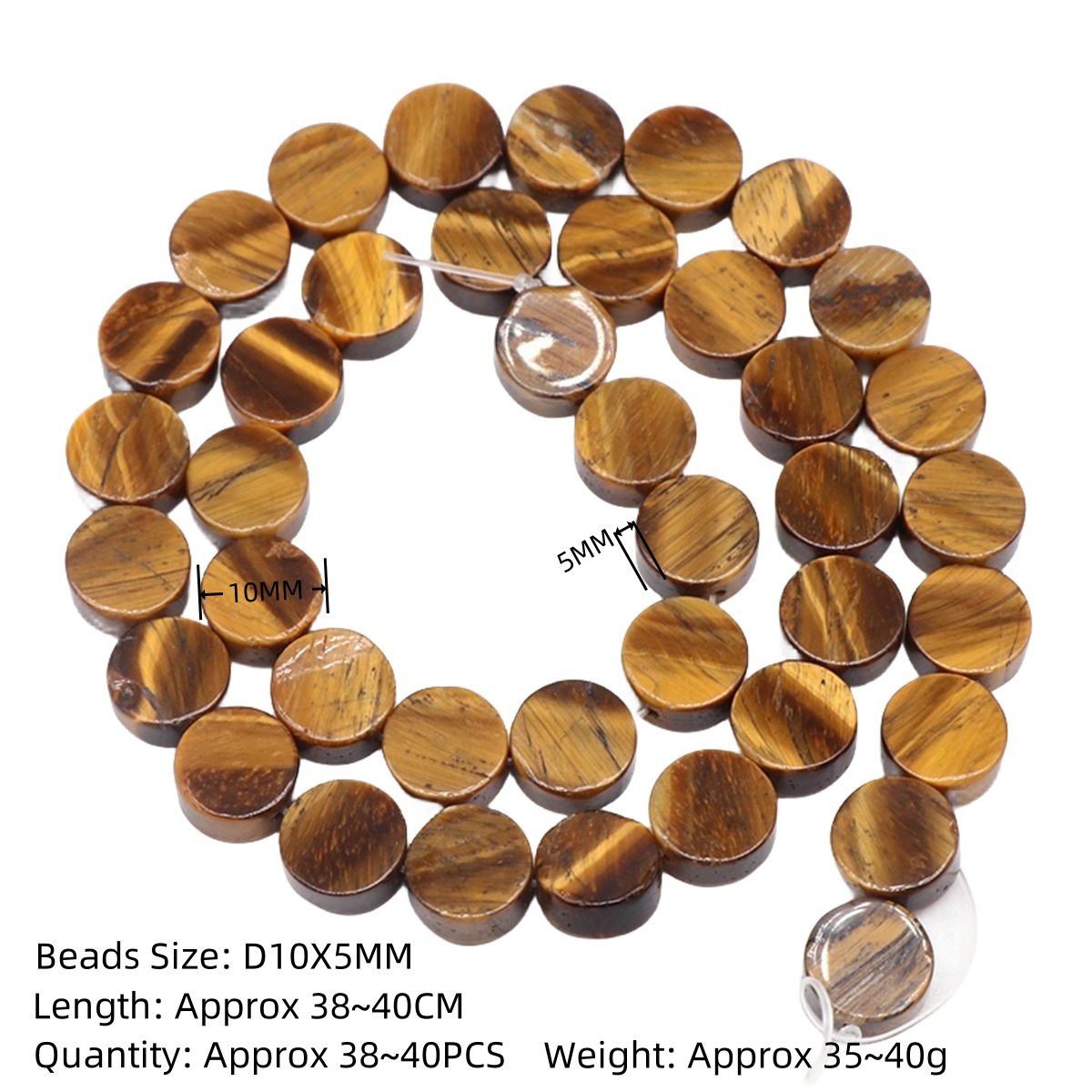 D10X5MM Flat Disc Gemstone Beads for Making Jewelry  Dount & Coin Stone & Crystal