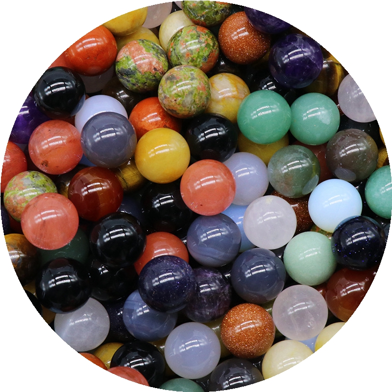 16mm Natural Gemstone Polished Sphere Healing Crystal Rocks Ball Mineral Collection Decoration Kit