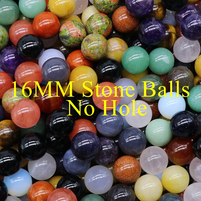 16mm Natural Gemstone Polished Sphere Healing Crystal Rocks Ball Mineral Collection Decoration Kit