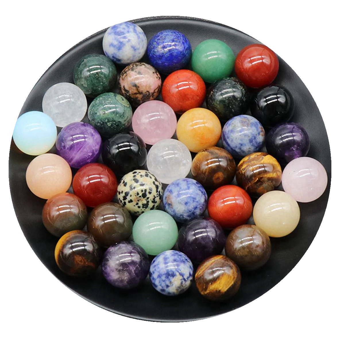 20mm Natural Gemstone Polished Sphere Healing Crystal Rocks Ball Mineral Collection Decoration Kit