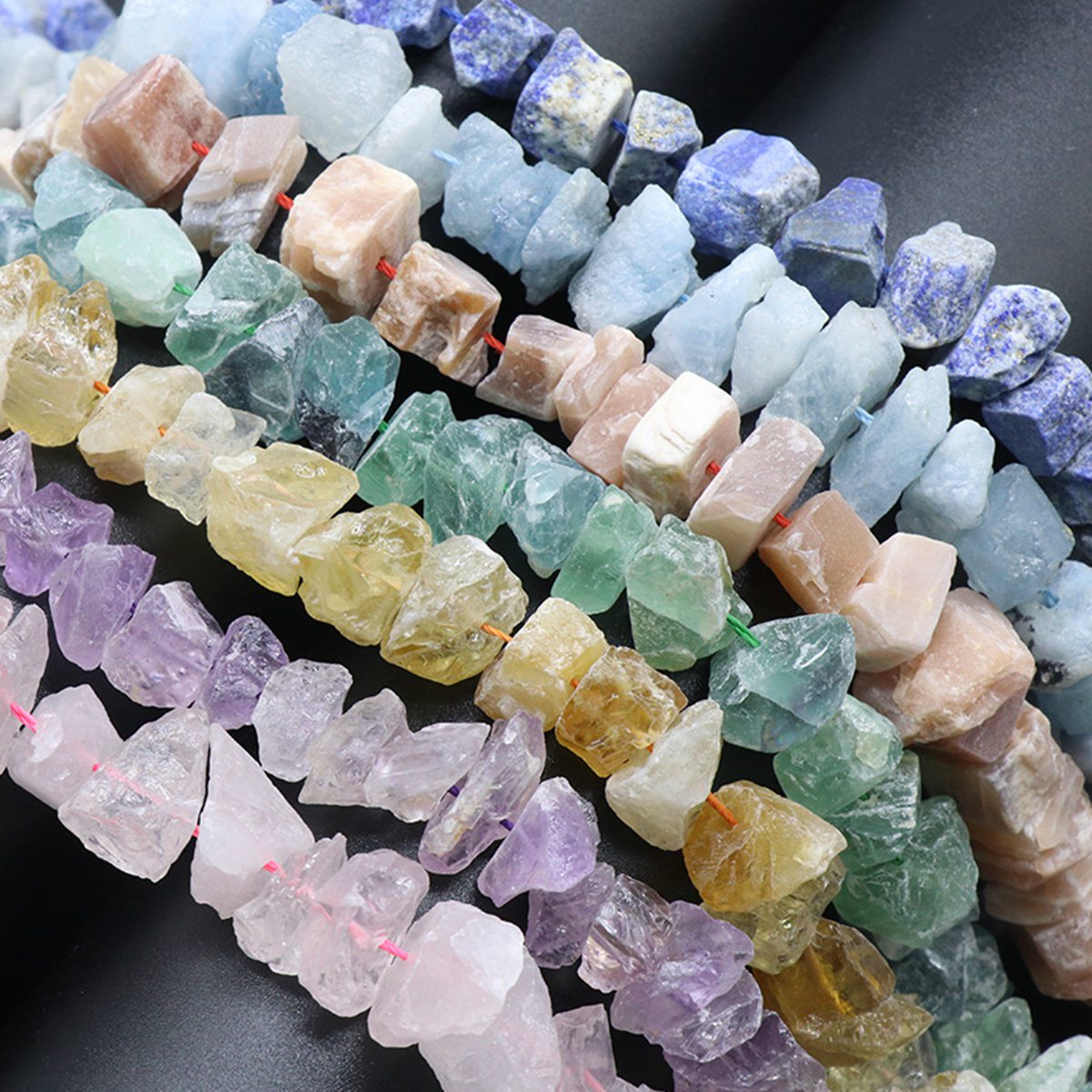 8-12mm Natural Irregular Raw Gemstone Nugget Beads for DIY Jewelry Making Reiki Crystal Healing Rough Minerals Quartz Unpolished