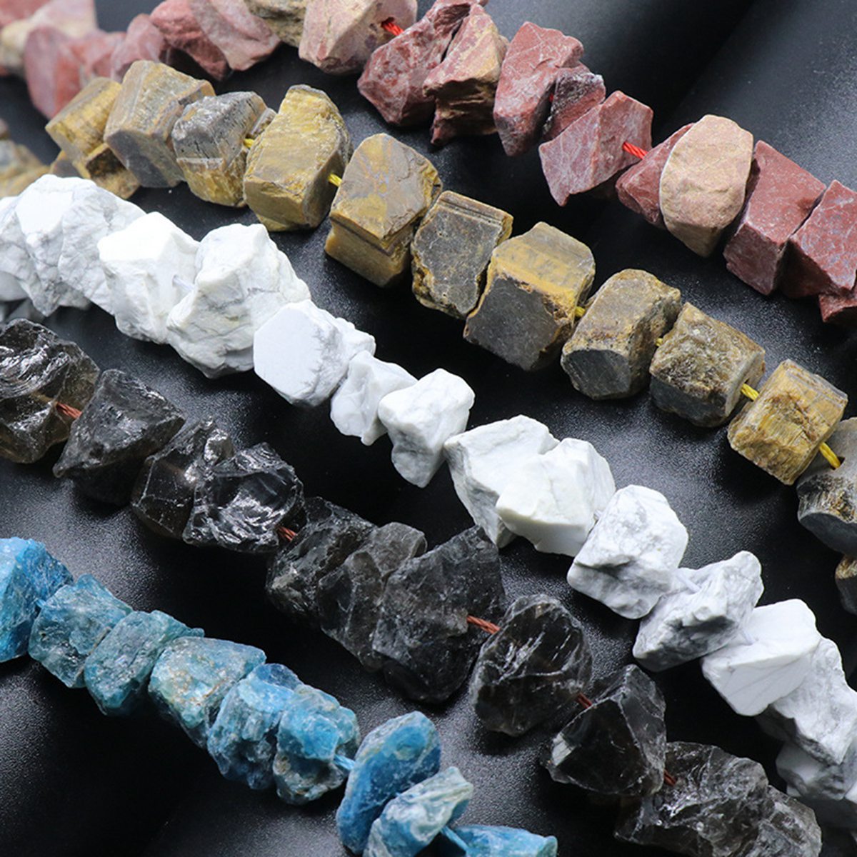 8-12mm Natural Irregular Raw Gemstone Nugget Beads for DIY Jewelry Making Reiki Crystal Healing Rough Minerals Quartz Unpolished