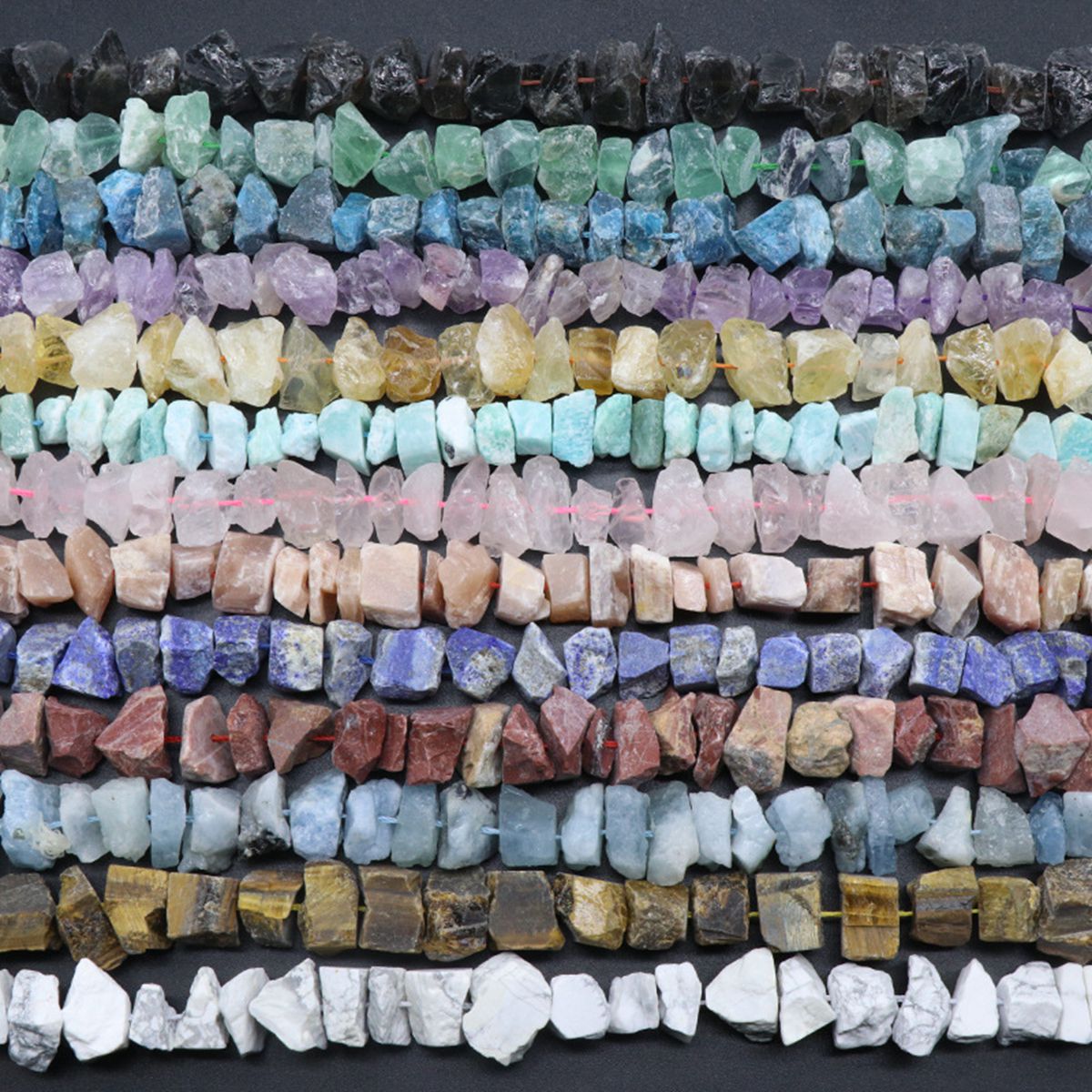 8-12mm Natural Irregular Raw Gemstone Nugget Beads for DIY Jewelry Making Reiki Crystal Healing Rough Minerals Quartz Unpolished