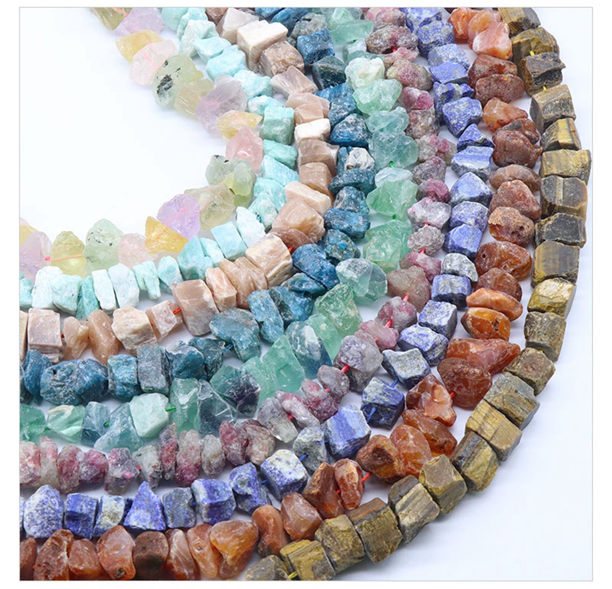 8-12mm Natural Irregular Raw Gemstone Nugget Beads for DIY Jewelry Making Reiki Crystal Healing Rough Minerals Quartz Unpolished