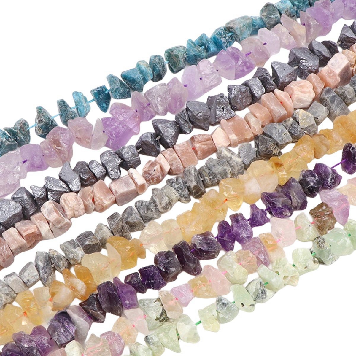 8-12mm Natural Irregular Raw Gemstone Nugget Beads for DIY Jewelry Making Reiki Crystal Healing Rough Minerals Quartz Unpolished