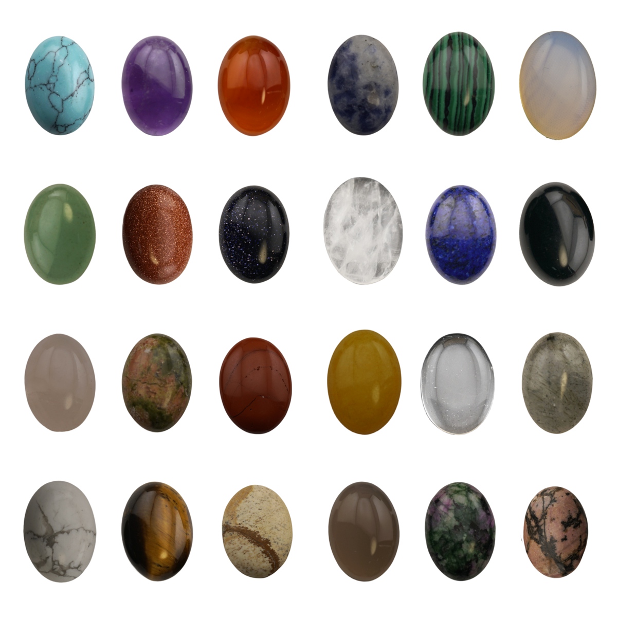 6x8MM Oval Gemstone Cabochons for Jewelry Making Flatback Semi-precious Stone CAB