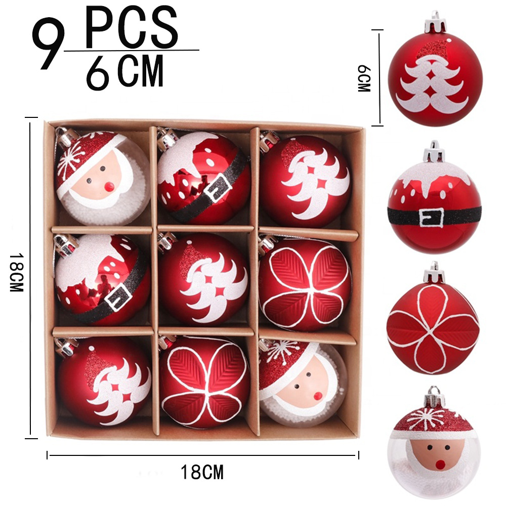 6CM9 sets of Christmas balls, Christmas decorations, Christmas tree decorations, small pendants
