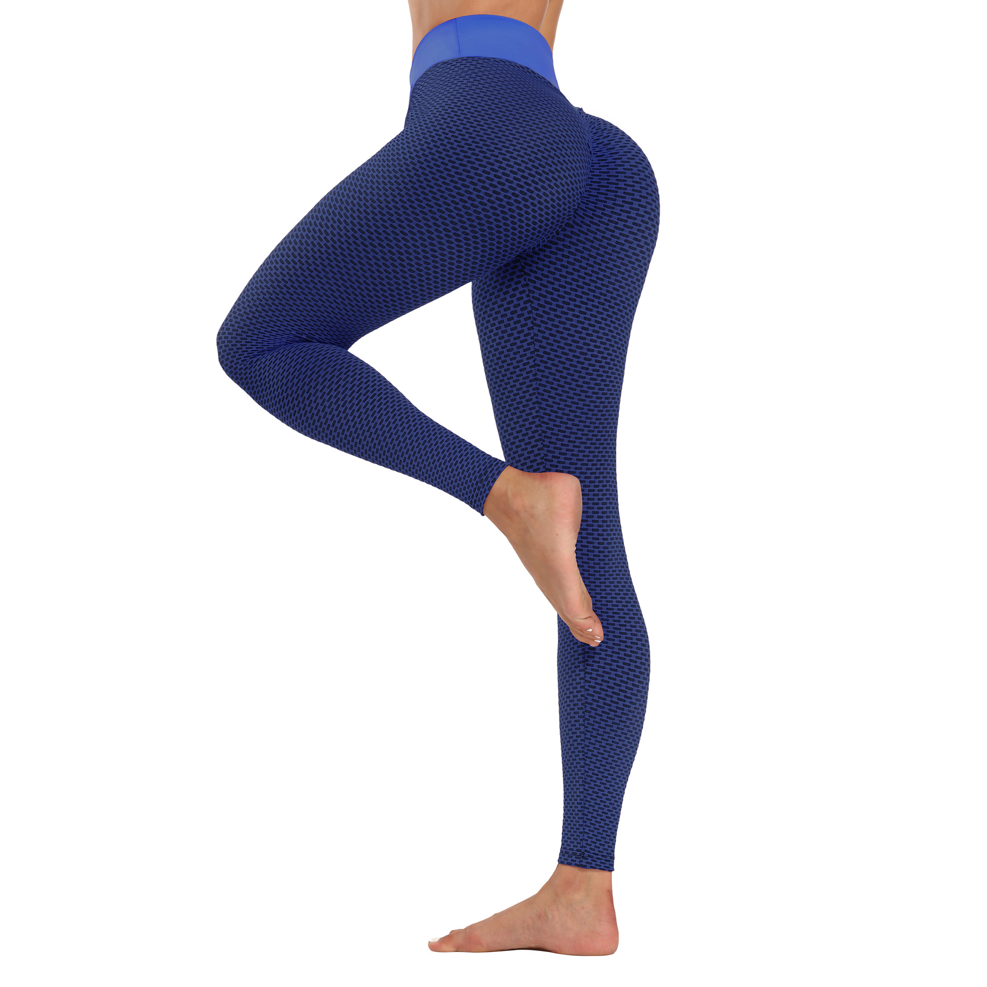 Yoga Suit Women's Sports 360g Thick Fabric Peach Hip High Waist Fitness Pants Jacquard Bubble Yoga Pants