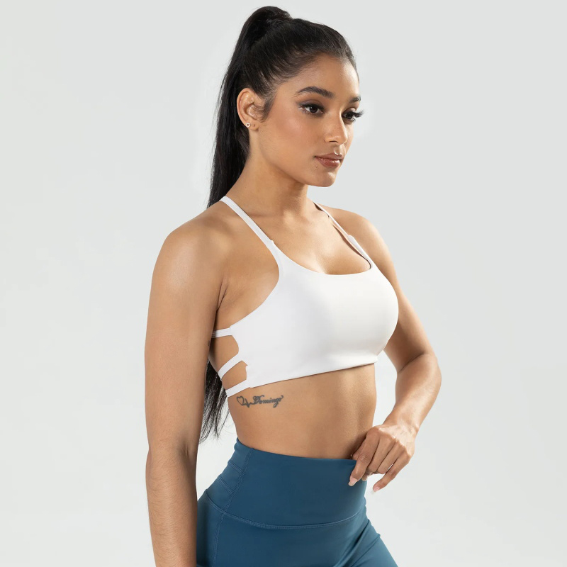 Yoga Bra Wearing Shock Absorbing Sports Tank Top for Women's Beautiful Back Nylon Sling Fitness Sports Bra