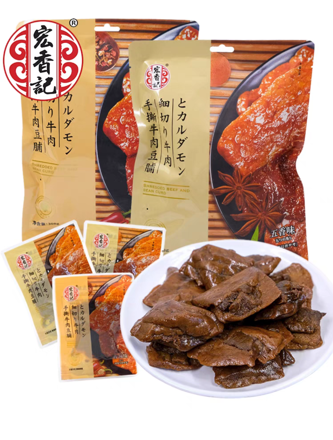 Hand shredded beef and bean jerky (five flavors) 308g