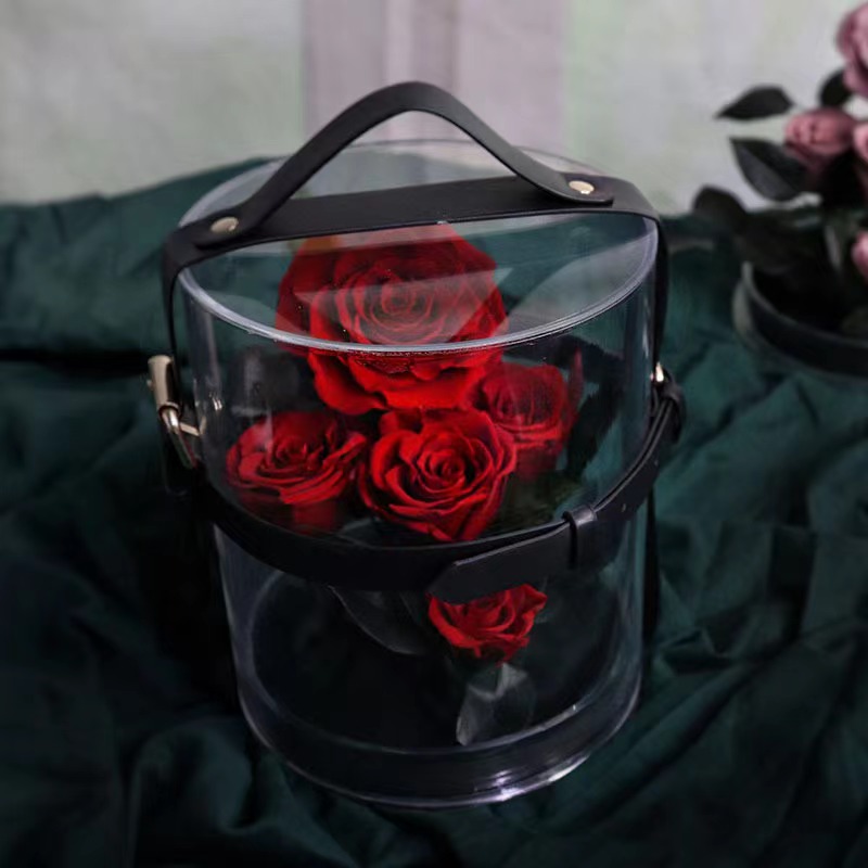 Eternal Flower Secret Garden Acrylic Flower Box Preserved Flowers Gift Box Red Rose Gift