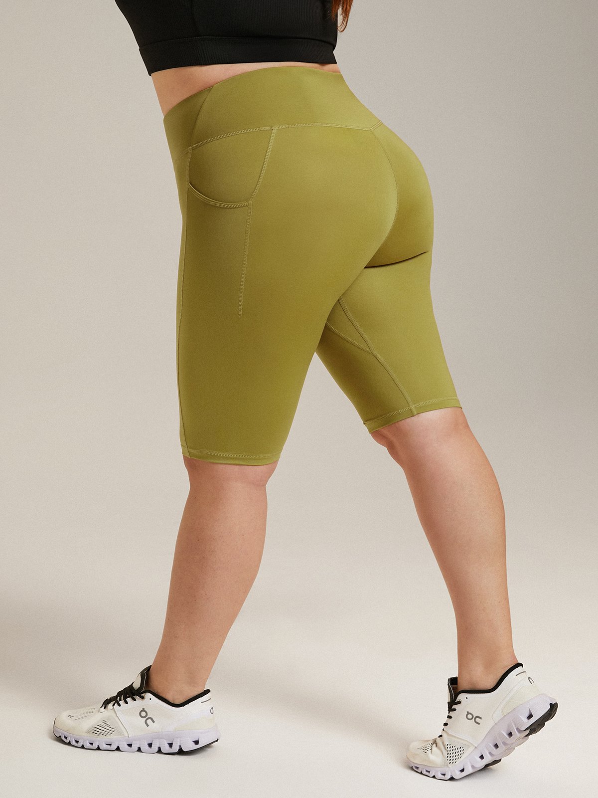 Olive Green High Waist Biker Short Leggings – LEGGING DEPOT