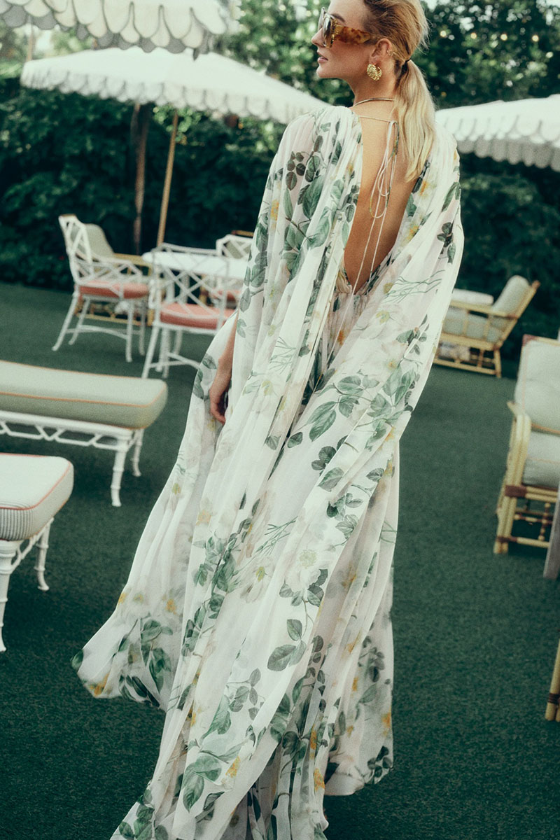 Floral Print Backless Sash Wedding Guest Vacation Maxi Dresses