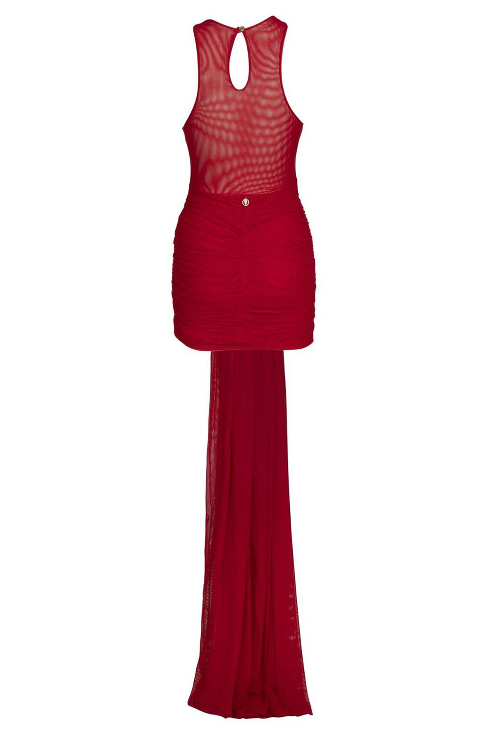 Sleeveless Ruched Bodycon Tie Up Sash Cover Ups Mini Dresses-Red