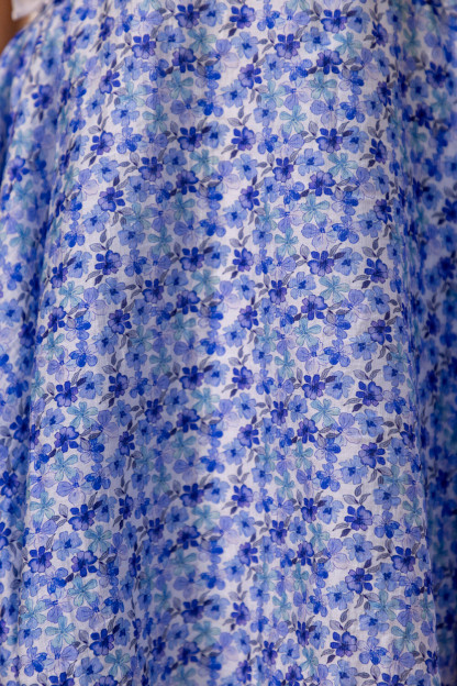 Frilled Trim Cutout Ditsy Floral Print Halter Mini Dresses-Blue [Pre Order]