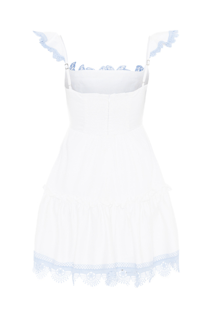 Lace Trim Butterfly Applique Corset A-Line Mini Dresses-White [Pre Order]