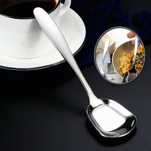  Spoon Stainless Steel Spoon Household Square Head