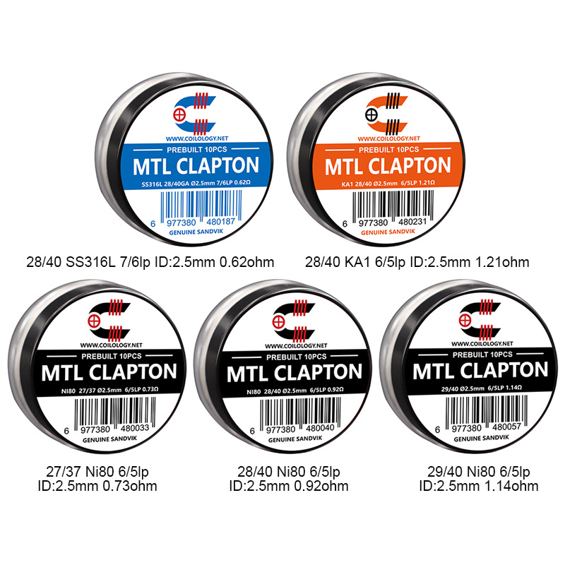 [Global-CN02] 10pcs Coilology Pre-built MTL Clapton Coil