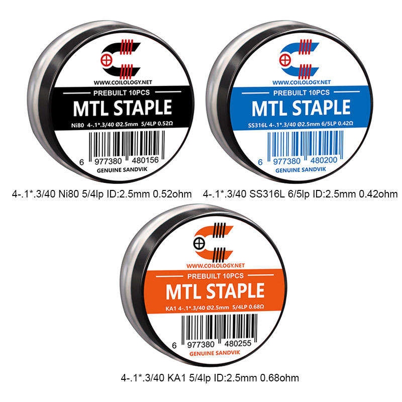 [Global-CN02][Pre-order] 10pcs Coilology Pre-built MTL Staple Coils