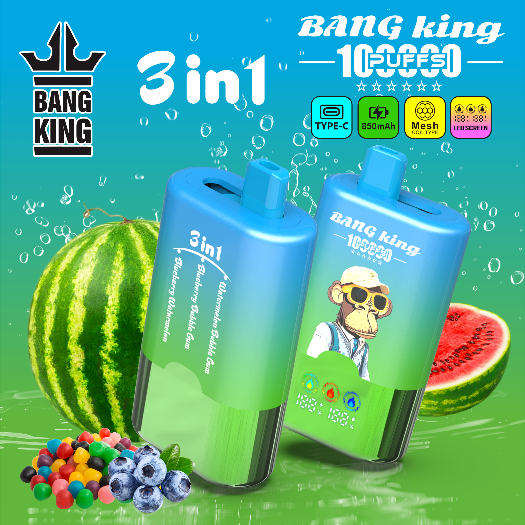 [Europe-DE02][Wholesale] Bang King 100K 100000 3-in-1 Kit Free Shipping