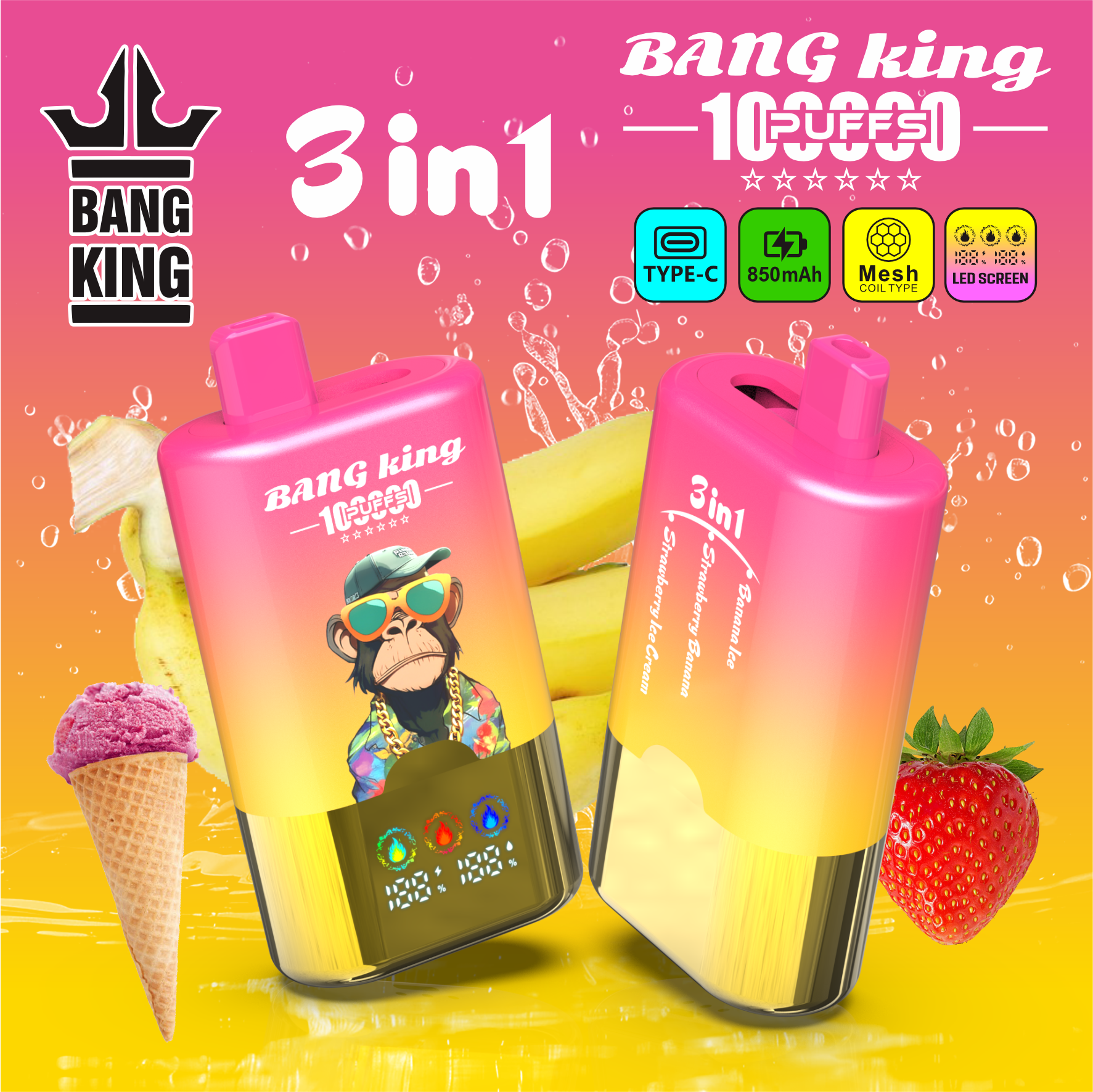 [Europe-DE02][Wholesale] Bang King 100K 100000 3-in-1 Kit Free Shipping