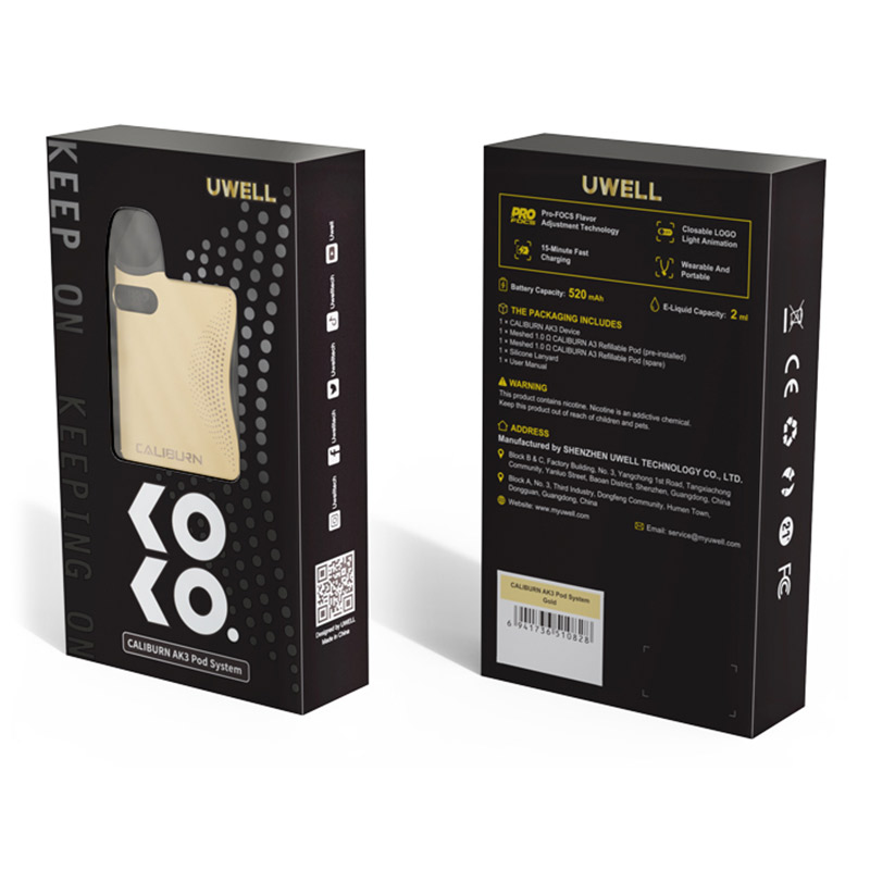 [Global-CN02] Uwell Caliburn AK3 Pod System Kit 520mAh 2ml