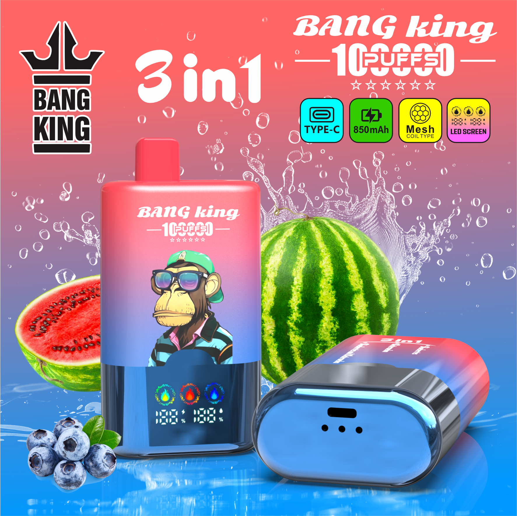 [Europe-DE02][Wholesale] Bang King 100K 100000 3-in-1 Kit Free Shipping