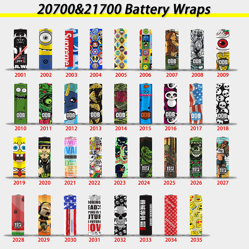 [Global-CN02] 20pcs 20700&21700 Battery Wrappers