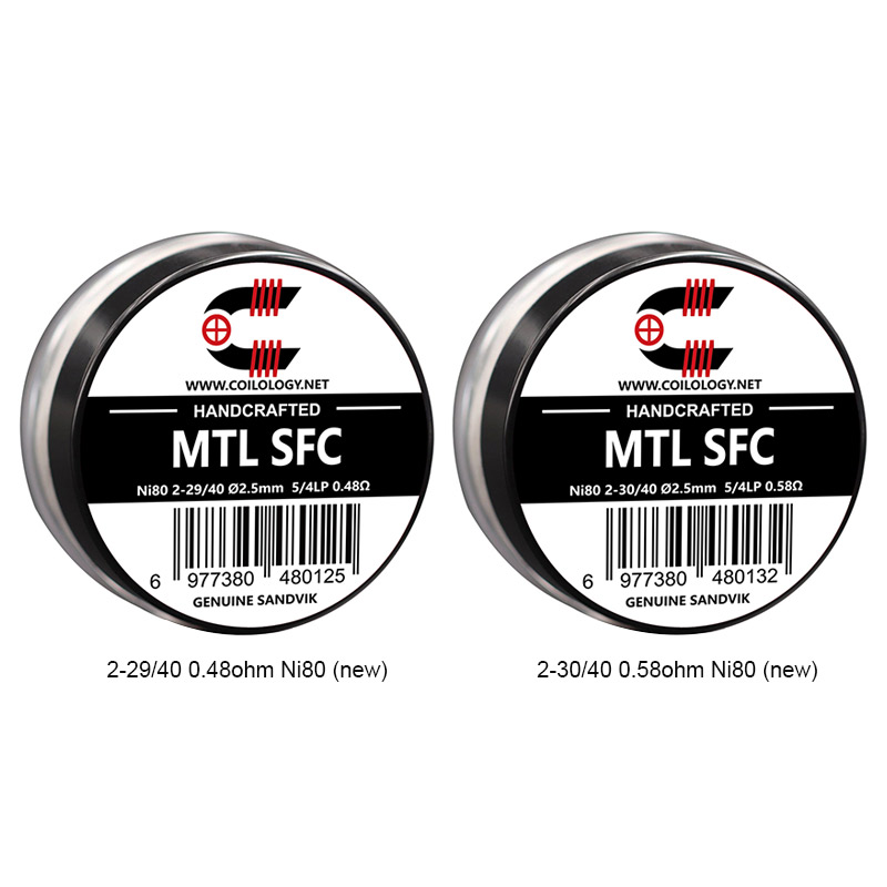 [Global-CN02][Pre-order] 2pcs Coilology Pre-built Ni80 MTL SFC Coil with Cotton