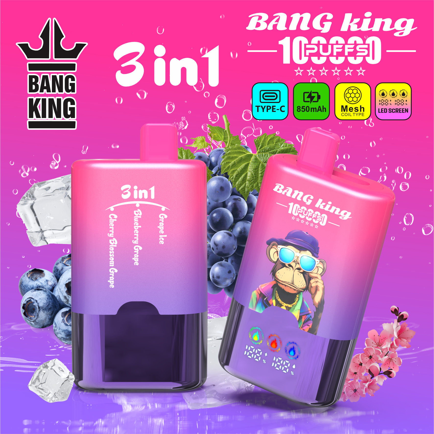 [Europe-DE02][Wholesale] Bang King 100K 100000 3-in-1 Kit Free Shipping