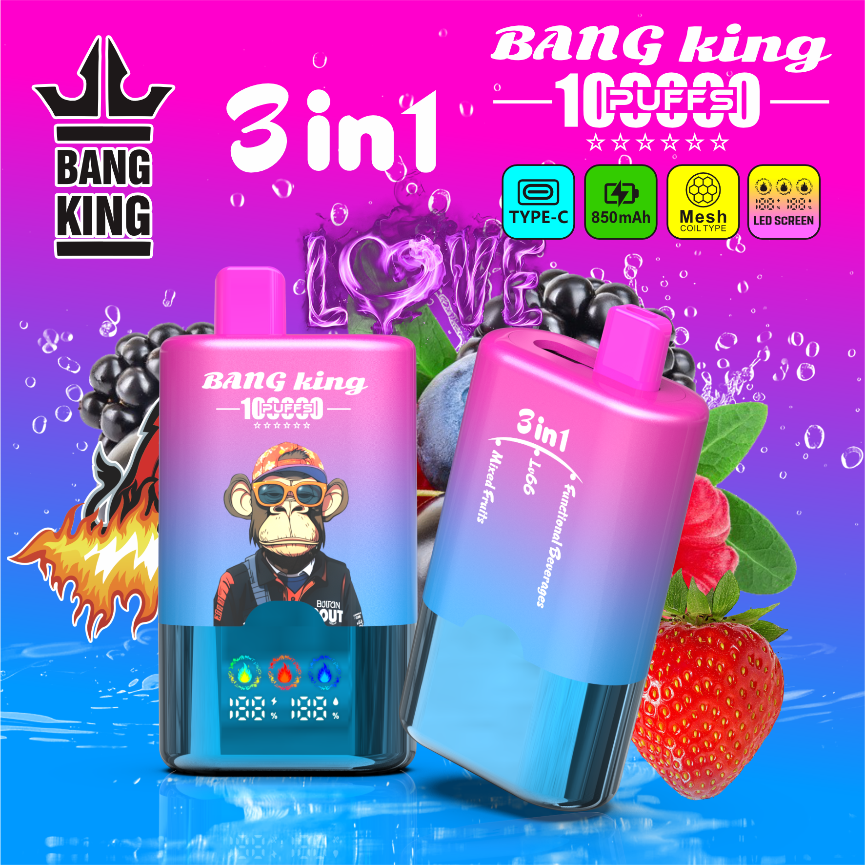 [Europe-DE02][Wholesale] Bang King 100K 100000 3-in-1 Kit Free Shipping