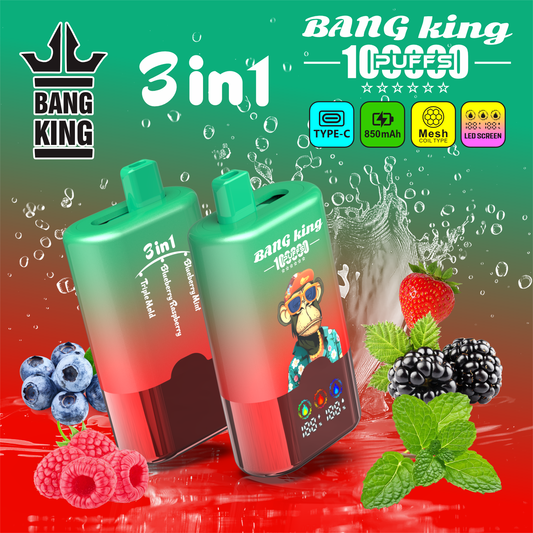 [Europe-DE02][Wholesale] Bang King 100K 100000 3-in-1 Kit Free Shipping