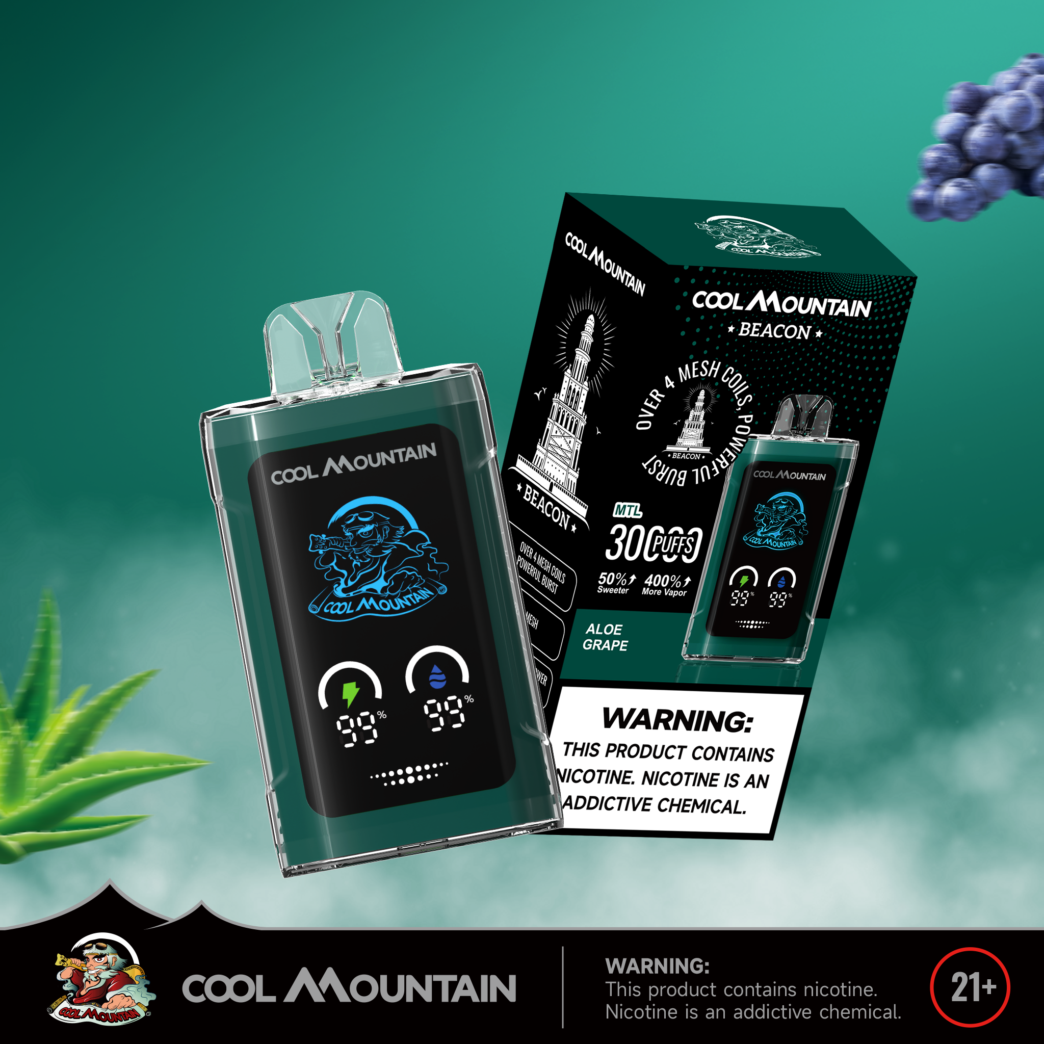 [Europe-PL01] Cold Mountain BEACON 30K Kit Shisha 35ml