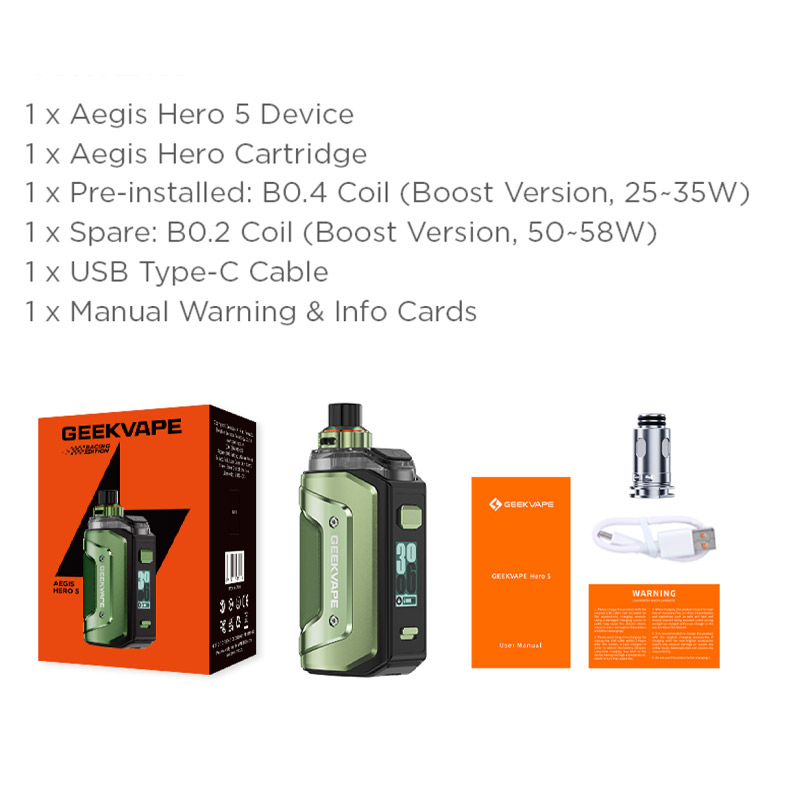 [Global-CN02] Geekvape Aegis Hero 5 Pod Mod Kit 2000mAh 6.5ml
