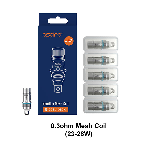 [Global-CN02] Aspire Nautilus Mesh and BVC (Bottom Vertical Core) Series Coils for Nautilus 2 & Zelos Kit & Nautilus Mini & Nautilus & K3 & Nautilus 2S & Nautilus 3 (5pcs/pack)