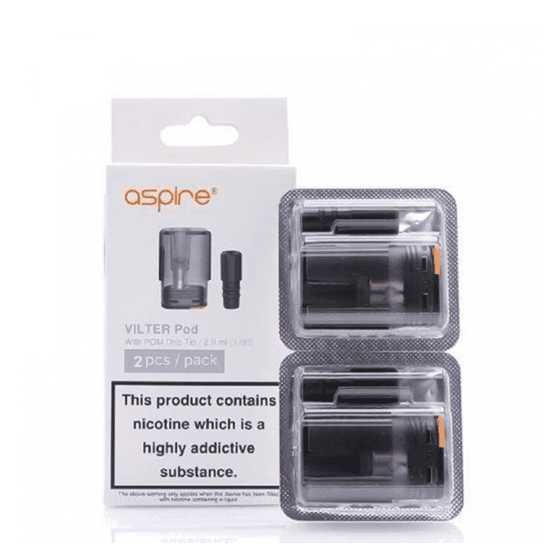 [Global-CN02] Aspire Cartridge 2ml For Vilter Pod Kit & Vilter Pro Pod Kit & Vilter S Pod Kit (2pcs/Pack)